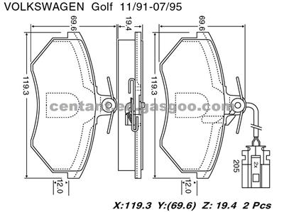 BRAKE PAD For VOLKSWAGEN GOLF GDB1057