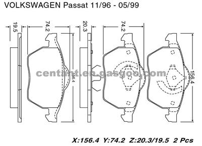 BRAKE PAD For VOLKSWAGEN PASSAT GDB1376