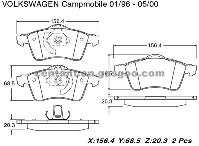 BRAKE PAD For VOLKSWAGEN CAMPMOBILE GDB1282