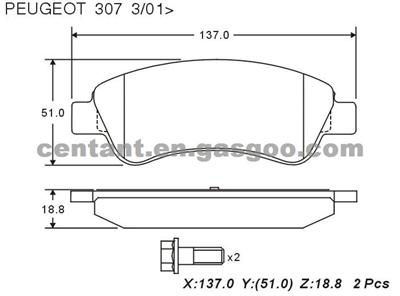 BRAKE PAD For PEUGEOT 307 GDB1463