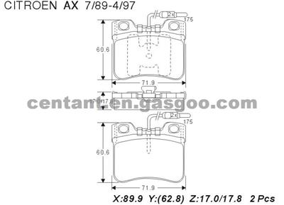 BRAKE PAD For CITROEN AX GDB906