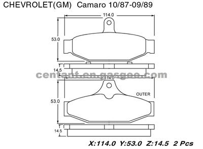 BRAKE PAD For CHEVROLET CAMARO GDB4088