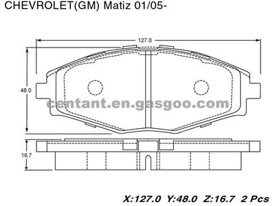 BRAKE PAD For CHEVROLET MATIZ GDB3195