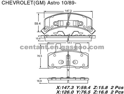 BRAKE PAD For CHEVROLET ASTRO GDB1273