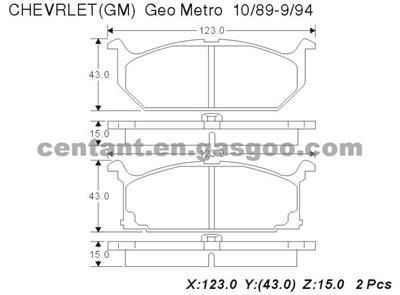 BRAKE PAD For CHEVROLET GEO METRO GDB4087