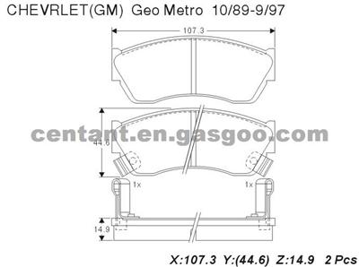 BRAKE PAD For CHEVROLET GEO METRO GDB883