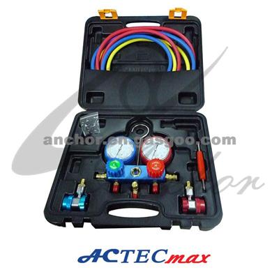 2-Way Manifold Gauge, Anti-Impact Accurate, Refrigeration Pressure Gauge, Auto Air Condition Tool