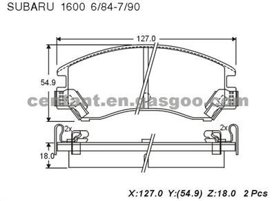 BRAKE PAD For SUBARU 1600 GDB380