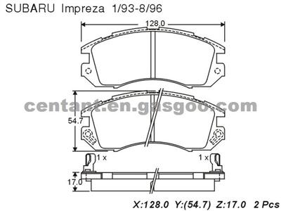 BRAKE PAD For SUBARU Impreza GDB989