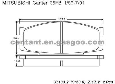 BRAKE PAD For MITSUBISHI GDB1022