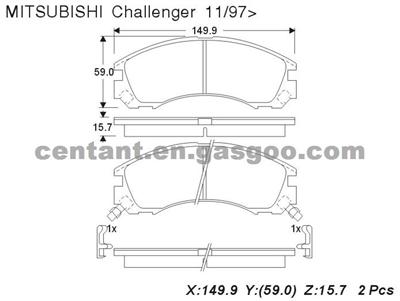 BRAKE PAD For MITSUBISHI Challenger GDB3200 D530