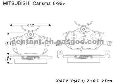 BRAKE PAD For MITSUBISHI Carisma GDB1314