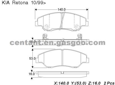 BRAKE PAD For KIA Retona GDB3241 D774