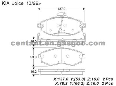 BRAKE PAD For KIA Joice GDB3259