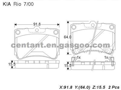 BRAKE PAD For KIA RIO GDB3262