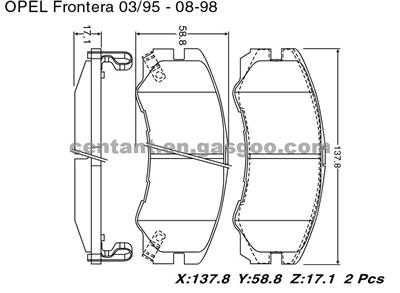 BRAKE PAD For OPEL Frontera GDB3162 D579