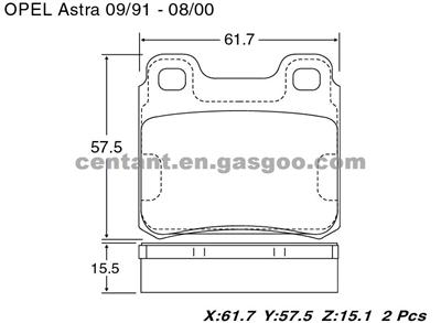 Brake Pads For OPEL GDB952