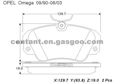 Brake Pads For OPEL Omega GDB957