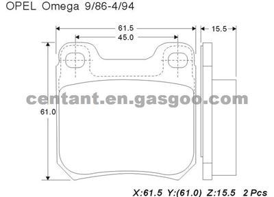 Brake Pads For OPEL OMEGA GDB915