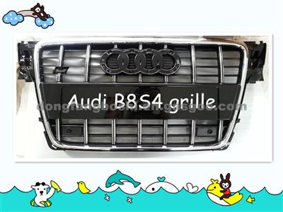 Audi Grille For B8S4,A4L, Chrome Frame,Black Mesh And Chrome Ring