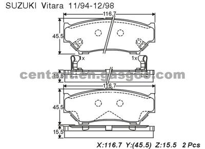 BRAKE PAD For SUZUKI VITARA GDB3182