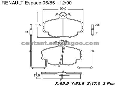 BRAKE PAD For Renault Espace GDB1428