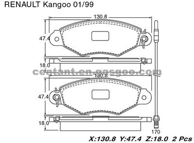 BRAKE PAD For Renault KANGOO GDB1402