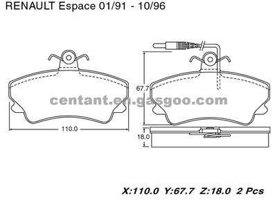 BRAKE PAD For Renault Espace GDB1203 D477