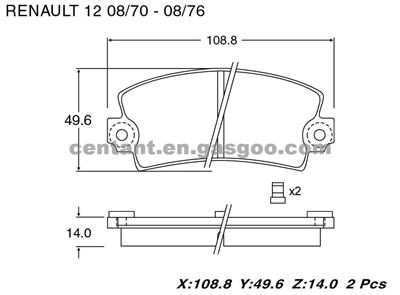 BRAKE PAD For Renault 12 GDB149 D97