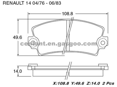 BRAKE PAD For Renault 14 GDB118 D97