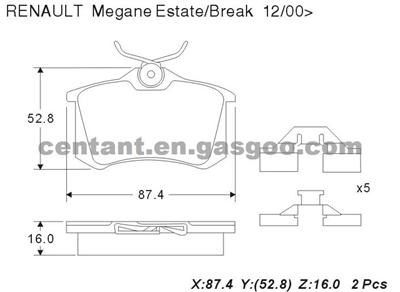 BRAKE PAD For Renault Megance Estate/Break GDB1467