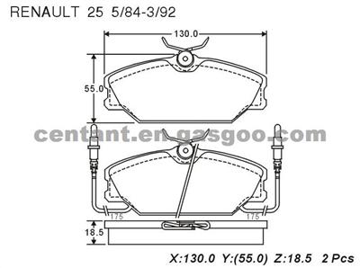 BRAKE PAD For Renault 25 GDB425