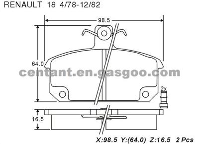 BRAKE PAD For Renault 18 GDB632