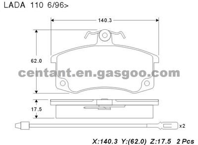 BRAKE PAD For LADA 110 GDB1446 D105