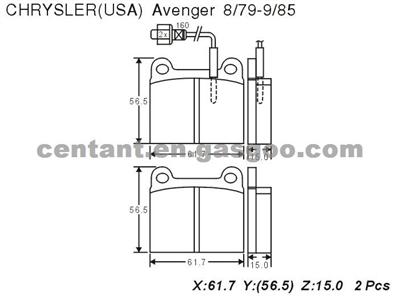 BRAKE PAD For CHRYSLER AVENGER GDB240 D125
