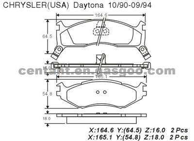 BRAKE PAD For CHRYSLER DAYTONA GDB1158 D524