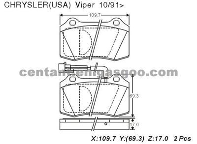 BRAKE PAD For CHRYSLER VIPER GDB1191 D592