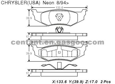 BRAKE PAD For CHRYSLER Neon GDB1234 D782