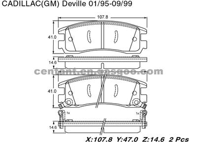 BRAKE PAD For Cadillac Deville GDB1309 D814