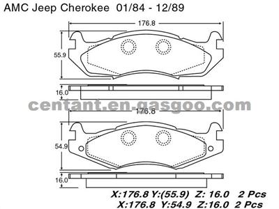 BRAKE PAD For AMC JEEP CHEROKEE GDB1207 D203