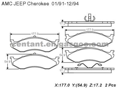 BRAKE PAD For AMC JEEP CHEROKEE GDB1153