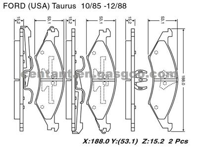 BRAKE PAD For FORD TAURUS GDB4019 D324