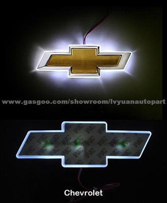 White Led Light Car Logo Badge Rear Emblem For CHEVROLET