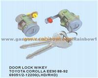 OPT-TY-8049 Door Lock With Key Toyota Corolla EE90 88-92 69051-12200 69052-12200 (LHD/RHD)