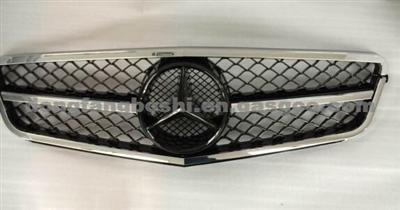 Mercedes C Class W204 08-14 AMG Style Front Silver & Chrome Hood Sport Grill