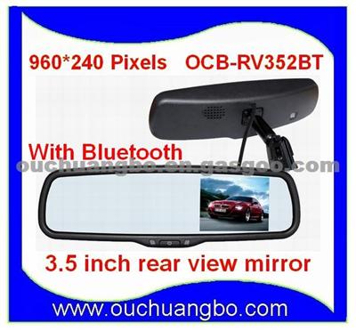 3.5 Inch Rear View Mirrir Monitor High Resolution Video Inputs