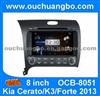 Ouchuangbo DVD GPS Mutil-Media HD Digital Screen Kia Cerato /K3 /Forte 2013 With Steering Wheel Control