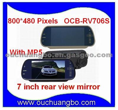 7 Inch Rear View Mirror Monitor With SD Card Multi-Band Stereo