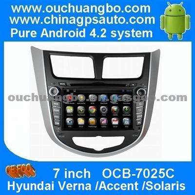 Ouchuangbo Android 4.2 DVD Player Multimedia Headunit For Hyundai Verna /Accent /Solaris With Radio Maps