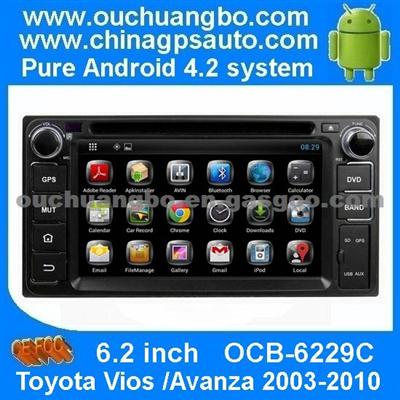 Ouchuangbo Android 4.2 Factory Price DVD Auto Radio Headunit Toyota Vios Avanza 2003-2010